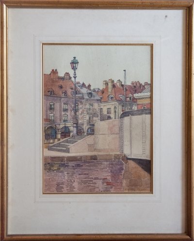 Quai Duquesne, Dieppe (कागज पर पेन और स्याही के साथ) द्वारा वाल्टर टेलर